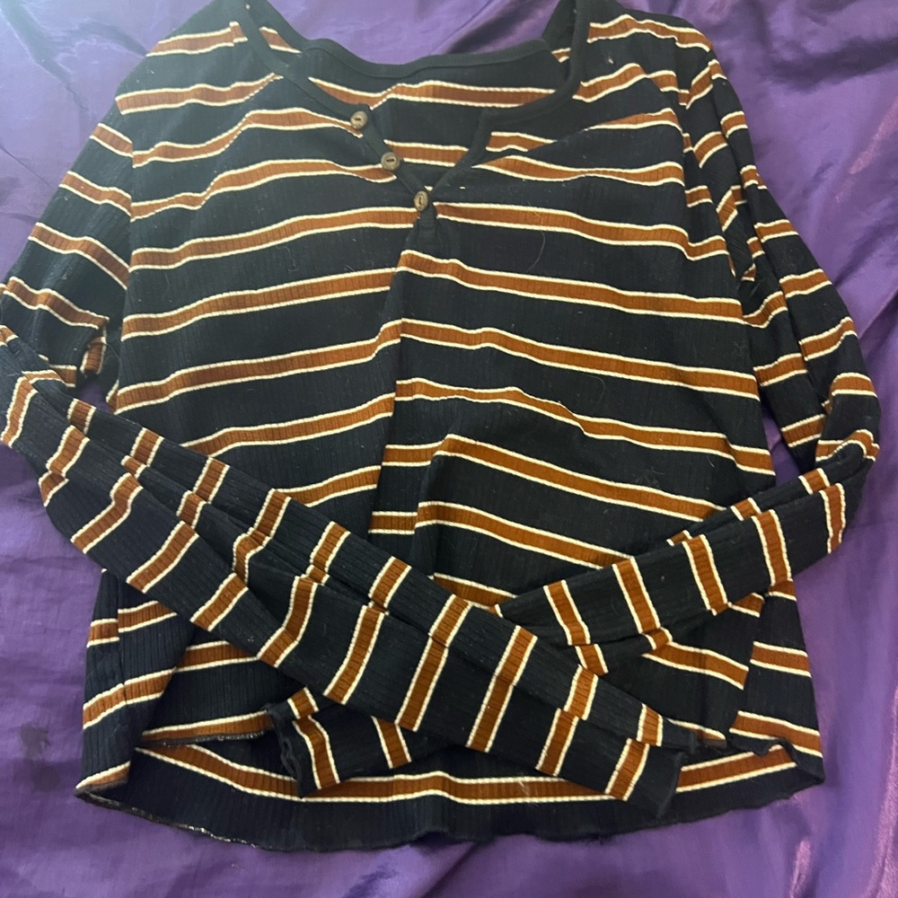 Large, striped blue and yellow